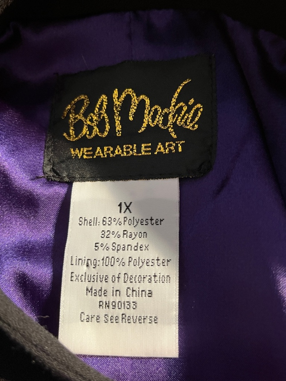 VTG Black Beaded /Embroidery Open-Front Bob Mackie  Wearable Art Blazer Sz 1X - Picture 2 of 14